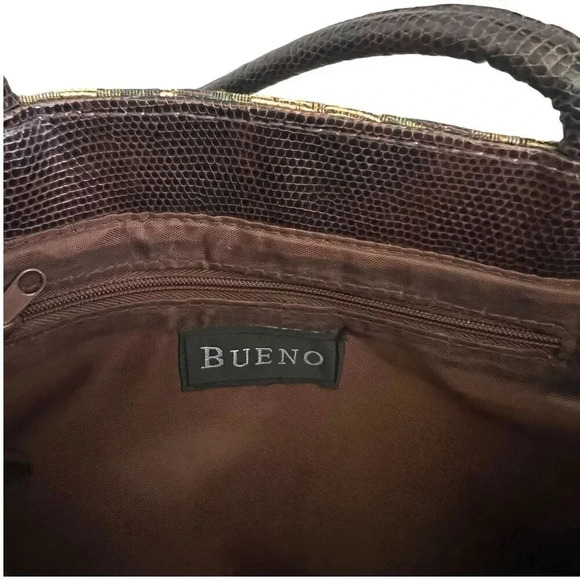 Vintage Bueno Tapestry Cottage Bag Shoulder Handbag Floral Brown Purse Medium - Picture 8 of 10